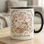 Bookish Tea Lover Mug, Floral Tea Pot Design - image 4