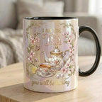 Bookish Tea Lover Mug, Faux 3D Floral Design, Romance Reader Gift - image 3
