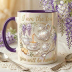 I am the tea you will be having Bookish Tea Lover Mug, Faux 3D Effect, Romance Reader Gift - image 3