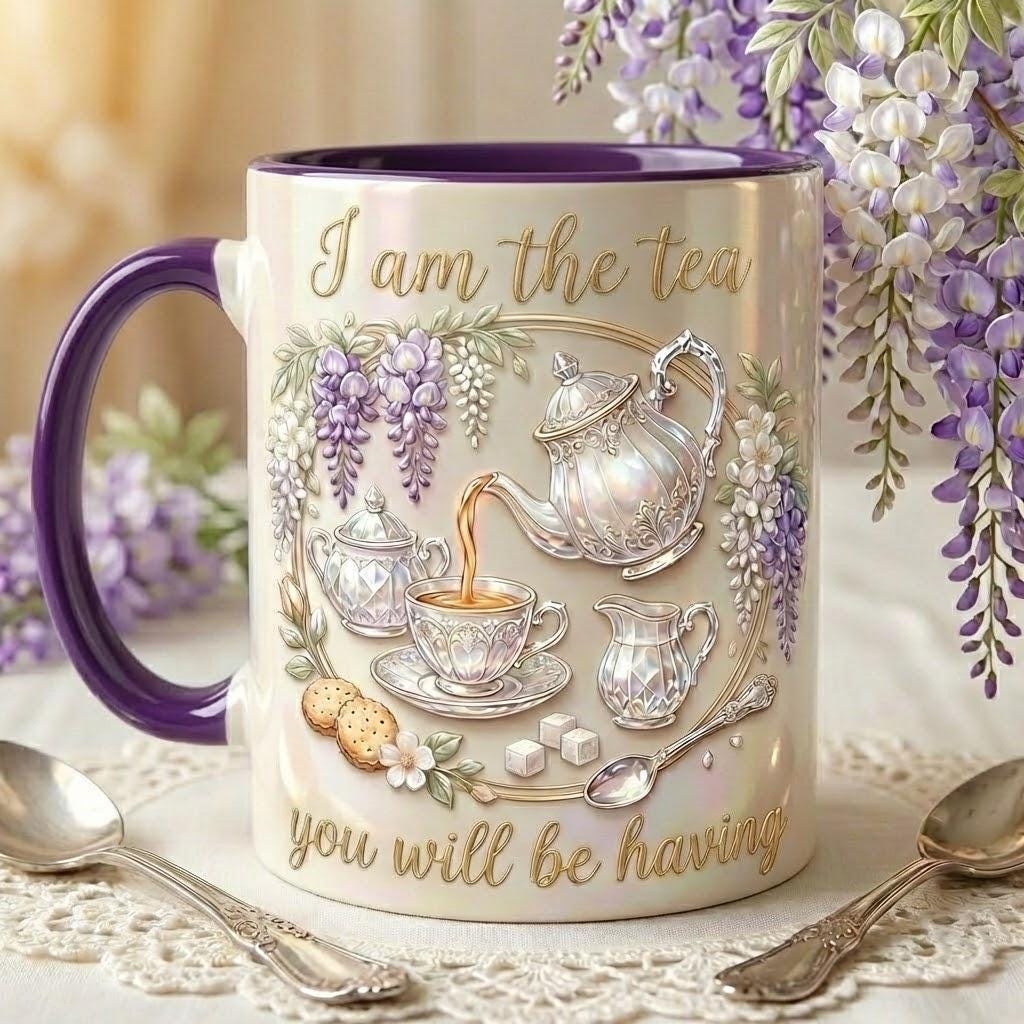 I am the tea you will be having Bookish Tea Lover Mug, Faux 3D Effect, Romance Reader Gift - image 3