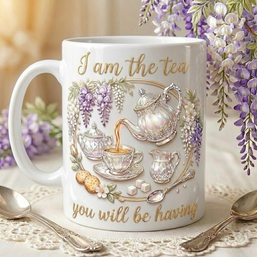 I am the tea you will be having Bookish Tea Lover Mug, Faux 3D Effect, Romance Reader Gift - image 2