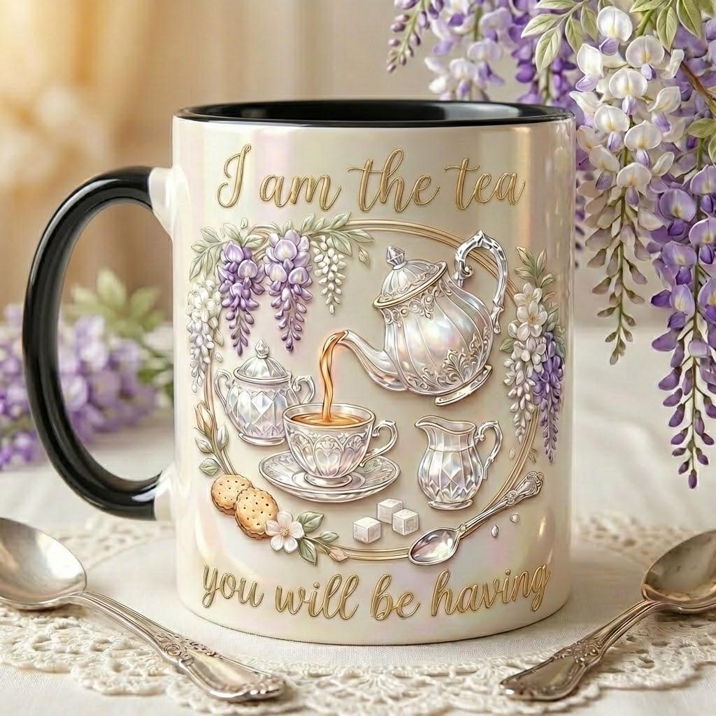 I am the tea you will be having Bookish Tea Lover Mug, Faux 3D Effect, Romance Reader Gift - image 4