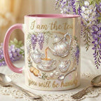 I am the tea you will be having Bookish Tea Lover Mug, Faux 3D Effect, Romance Reader Gift