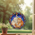 Custom Cat Stained Glass Suncatcher, Persian Cat Couples Window Hanging Glass Ornament,  Gift for Couple, Wife, Husband - image 3