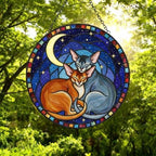 Custom Cat Stained Glass Suncatcher, Abyssinian Cat Couples Window Hanging Glass Ornament,  Gift for Couple, Wife, Husband - image 5