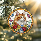 Custom Maine Coon  Cat Portrait Stained Glass Suncatcher, Pet Memorial Stained Glass Suncatcher, Cat Memorial Gift, Cat Loss, Pet Loss Gift - image 2