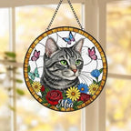 Custom Domestic Shorthair  Portrait Stained Glass Suncatcher, Pet Memorial Stained Glass Suncatcher, Cat Memorial Gift, Cat Loss, Pet Gift - image 5