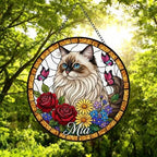 Custom Ragdoll Cat Portrait Stained Glass Suncatcher, Pet Memorial Stained Glass Suncatcher, Cat Memorial Gift, Cat Loss, Pet Loss Gift - image 5