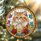 Custom Persian  Cat Portrait Stained Glass Suncatcher, Pet Memorial Stained Glass Suncatcher, Cat Memorial Gift, Cat Loss, Pet Loss Gift - image 2