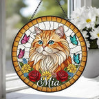 Custom Persian  Cat Portrait Stained Glass Suncatcher, Pet Memorial Stained Glass Suncatcher, Cat Memorial Gift, Cat Loss, Pet Loss Gift - image 4