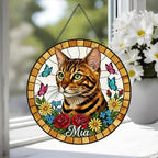 Custom Bengal Cat Portrait Stained Glass Suncatcher, Pet Memorial Stained Glass Suncatcher, Cat Memorial Gift, Cat Loss, Pet Loss Gift - image 4