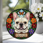 Custom French Bulldog Dog Portrait Stained Glass Suncatcher, Pet Memorial Stained Glass Suncatcher, Dog Loss Keepsake, Pet Loss Gift - image 4