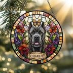 Custom Cane Corso Dog Portrait Stained Glass Suncatcher, Pet Memorial Stained Glass Suncatcher, Dog Loss Keepsake, Pet Loss Gift - image 2
