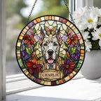 Custom Great Dane dog Portrait Stained Glass Suncatcher, Pet Memorial Stained Glass Suncatcher, Dog Loss Keepsake, Pet Loss Gift - image 4