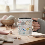 Personalized Knitting Mug, Custom Name Quilting Sewing Accent Coffee Cup, Gift for Men Women - image 3