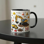 Personalized Excavator Mug, Custom Name Construction Worker Coffee Cup, Gift for Dad Grandpa - image 2