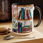 Book Lover Mug, Stained Glass Style Bookish Coffee Cup, Gift for Reading Lover - image 2