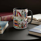 Personalized Book Lover Mug, Custom Name Bookish Stained Glass Style Coffee Cup, Gift for Reading Lover - image 2