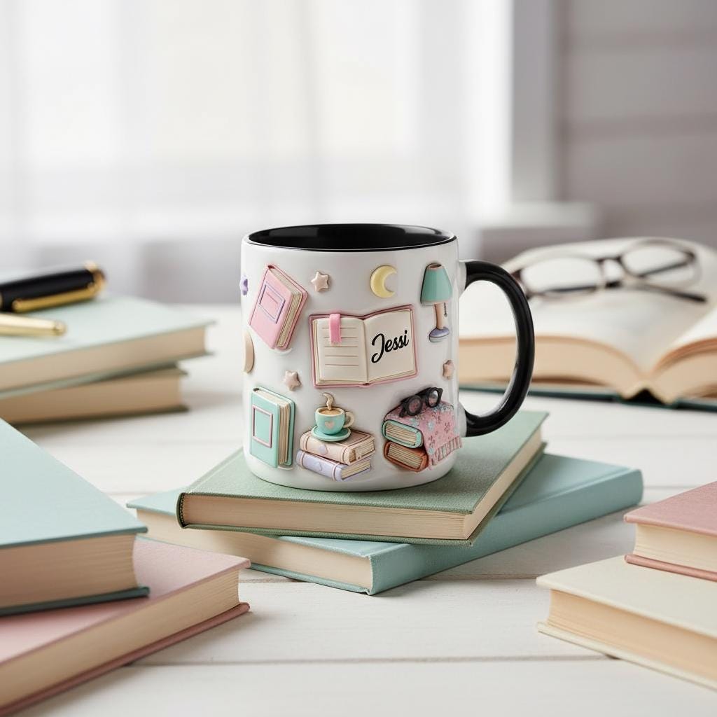 Personalized Book Lover Mug, Custom Name Bookish Coffee Cup, Gift for Reading Lover Cups - image 2
