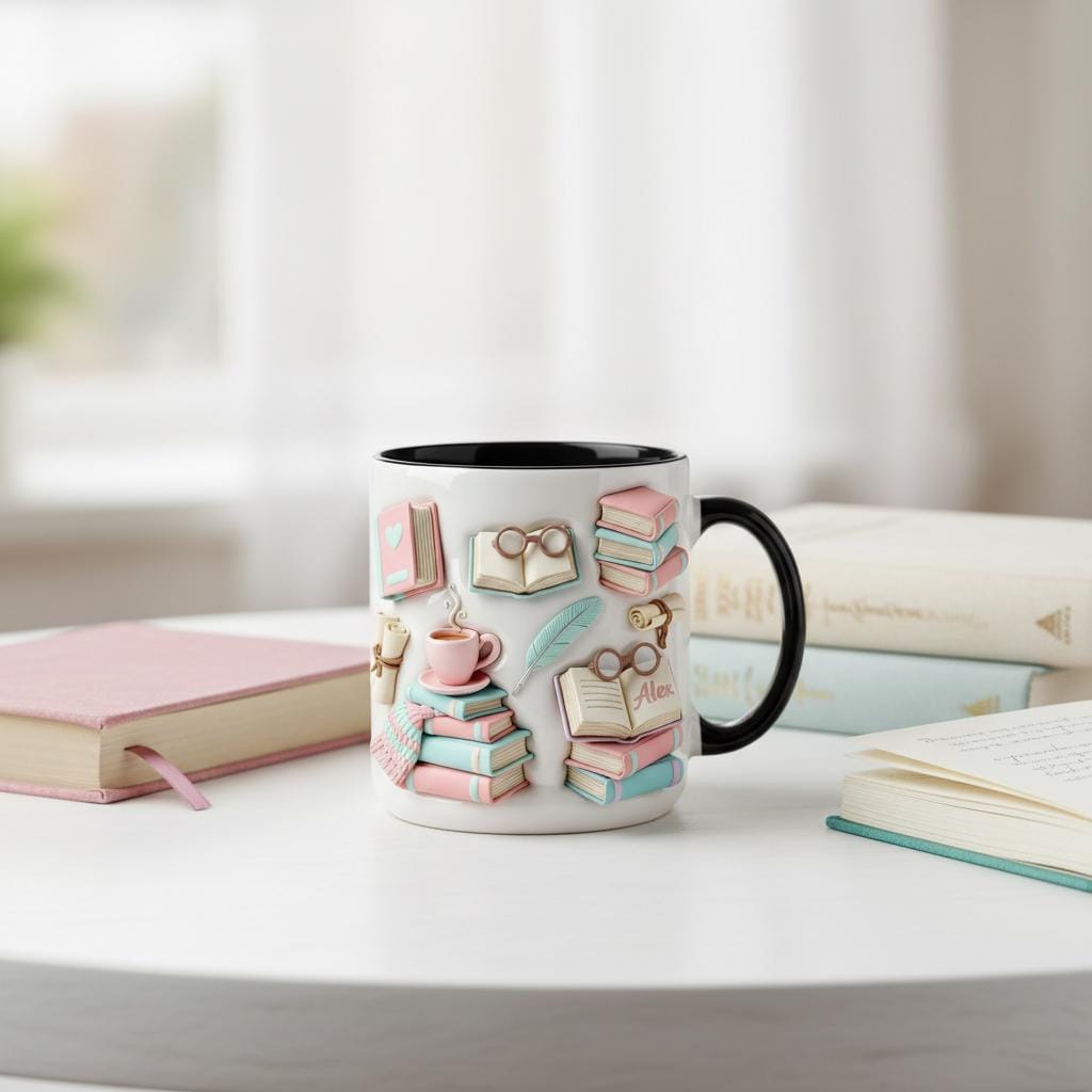 Personalized Book Lover Mug, Custom Name Bookish Coffee Cup, Gift for Reading Lover Cups - image 3