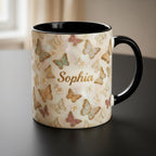 Personalized Butterfly Mug, Custom Name Butterfly Lover Coffee Mugs, Gift for Men Women