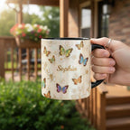 Personalized Butterfly Mug, Custom Name Butterfly Lover Coffee Mugs, Gift for Men Women - image 3