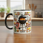 Personalized BBQ Mug, Custom Name Grilling Lover Coffee Cup, Gift for Men Women