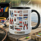 Personalized Electrician Mug, Custom Name Coffee Cup, Gift for Dad Grandpa Mugs