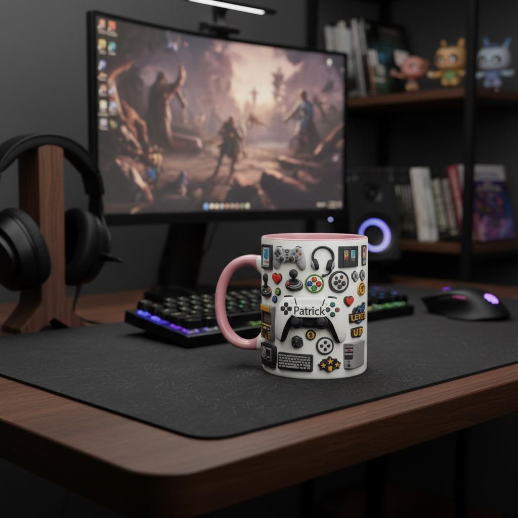 Personalized Video Game Mug, Custom Name Gaming Lover Coffee Cup, Gift for Men Women Gamer Mugs - image 2