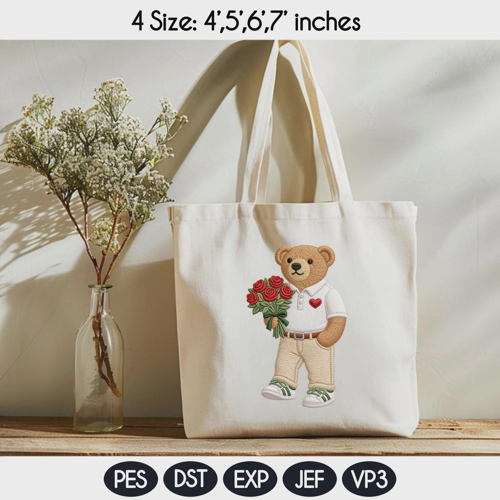 Holiday Teddy Bear Embroidery Design Bundle, Valentine Mardi Gras St Patricks Day Bear,Patriotic USA Hiking Golf Teddy Bear,Instant Download - image 3