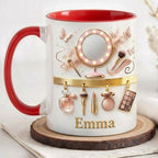 Personalized Makeup Artist Faux 3D Effect Mug, Makeup Accent Coffee Mug, Beauty Lover Gift Mug, Makeup Themed Gift - image 2