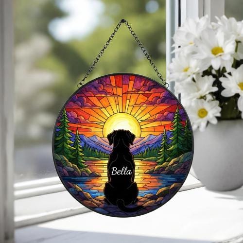Custom  Labrador Retriever Dog Memorial Suncatcher, Pet Memorial Gift, Loss of Pet Sympathy Gift, Dog Loss Gift,  Gift For Dog Lovers - image 4
