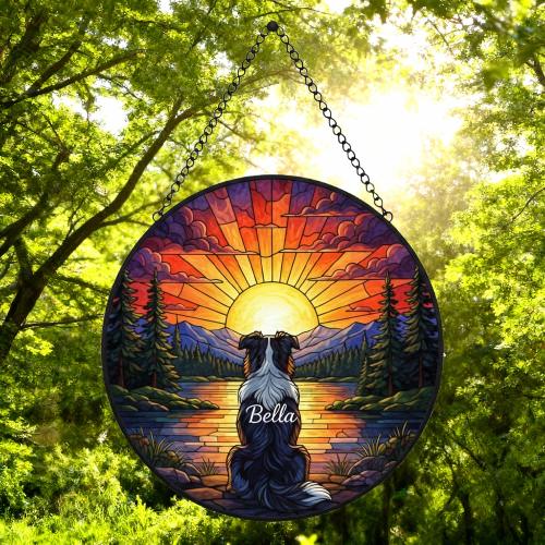 Custom Australian Shepherd dog Memorial Suncatcher, Pet Memorial Gift, Loss of Pet Sympathy Gift, Dog Loss Gift,  Gift For Dog Lovers - image 4