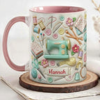 Personalized Sewing Machine Mug, 3D Effect Custom Craft Coffee Mug, Cute Sewing Lover Gift - image 2