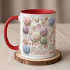 Personalized Craft Sewing Machine Mug, Faux 3D Effect Custom Craft Coffee Mug, Cute Sewing Lover Gift - image 2