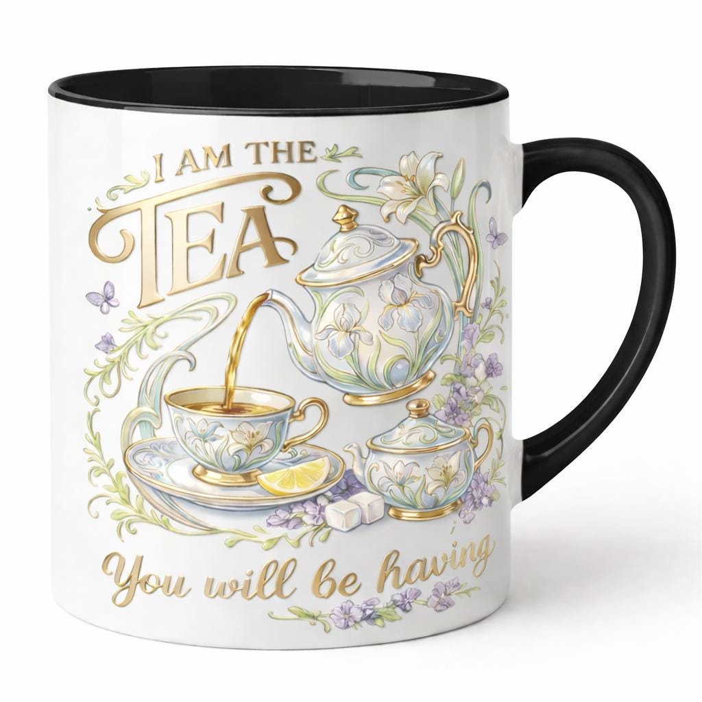 I Am The Tea You Will Be Having Faux 3D Mug, Bookish Tea Lover Gift, Romance Reader Accent Mug, BookTok Cup, Gift For Book Lover - image 2