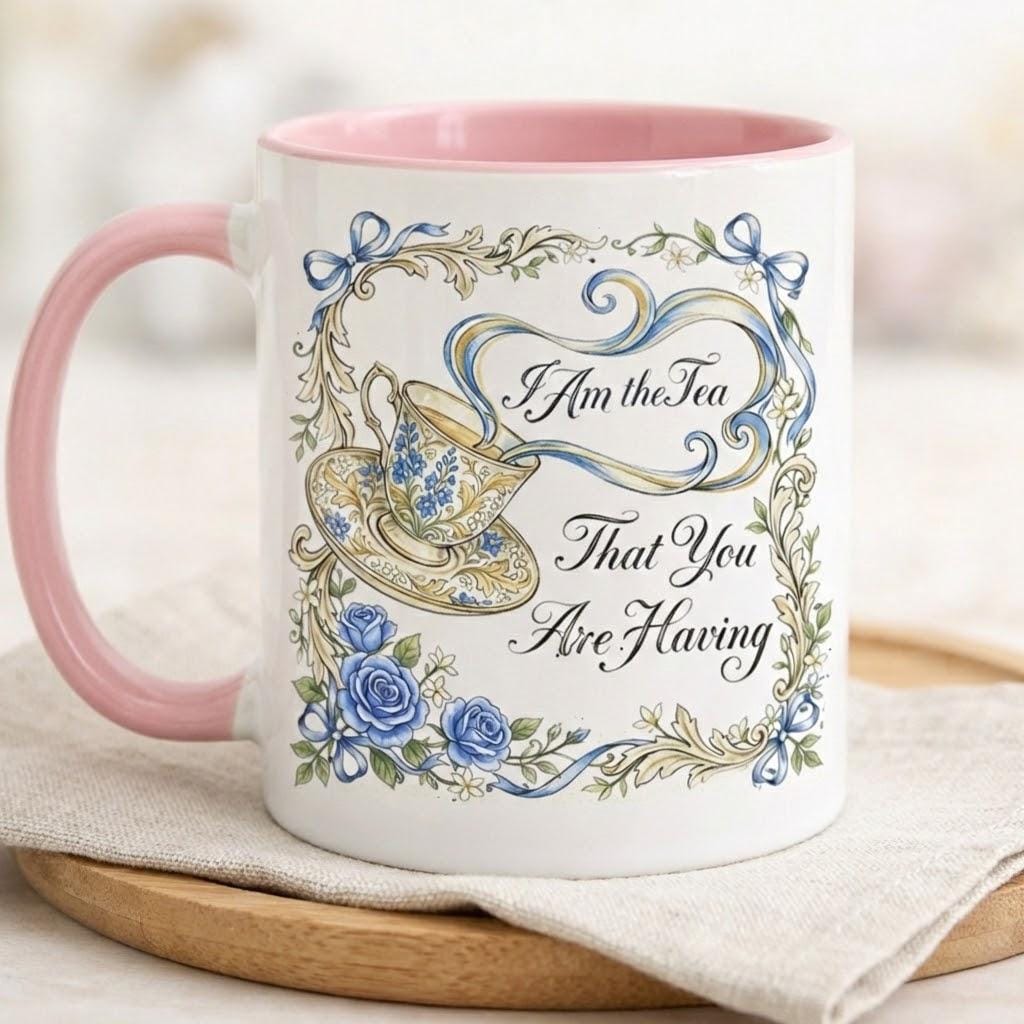 I Am The Tea That You Are Having Mug, Bookish Tea Lover Gift, Romance Reader Accent Mug, BookTok Cup