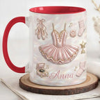 Personalized Dance Ballet Faux 3D Effect Accent Mug, Elegant Dancer Coffee Cup, Ballet Lover Gift - image 4