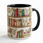 Personalized Floral Book Mug, Faux Stained-Glass Style Mug, Book Lover Gift, 2D Flat Ceramic Mug - image 3