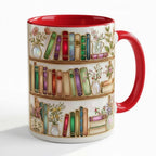 Personalized Floral Book Mug, Faux Stained-Glass Style Mug, Book Lover Gift, 2D Flat Ceramic Mug - image 5