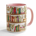 Personalized Floral Book Mug, Faux Stained-Glass Style Mug, Book Lover Gift, 2D Flat Ceramic Mug - image 4