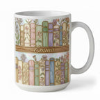 Personalized Floral Book Faux Stained-Glass Style Mug, 2D Flat Book Lover Gift, Bookish Mug - image 4