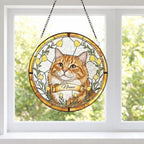 Custom Cat Portrait Stained Glass Suncatcher, Stained Glass pet Memorial, Custom cat Portrait from Photo, pet loss gifts, pet memorial gift - image 2