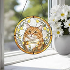 Custom Cat Portrait Stained Glass Suncatcher, Stained Glass pet Memorial, Custom cat Portrait from Photo, pet loss gifts, pet memorial gift - image 4