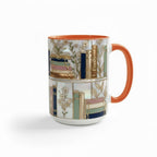 Personalized Floral Bookshelf Coffee Mug, Faux Stained Glass Style Ceramic Mug Book Lover gift - image 4