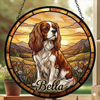Custom Cavalier King Charles Spaniel dog Stained Glass Suncatcher,  Pet Lover Gift, Housewarming Gift, Window Hangings
