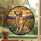 Custom Golden Retriever Stained Glass Suncatcher,  Pet Lover Gift, Housewarming Gift, Window Hangings - image 6