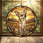Custom Chihuahua  dog Stained Glass Suncatcher,  Pet Lover Gift, Housewarming Gift, Window Hangings - image 3