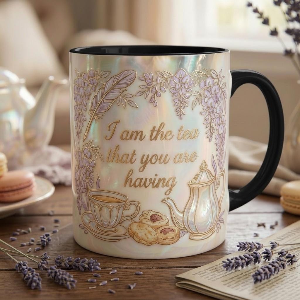 I Am The Tea You Will Be Having Mug, Faux 3D Effect Mug, Bookish Tea Romance Reader Gift - image 4