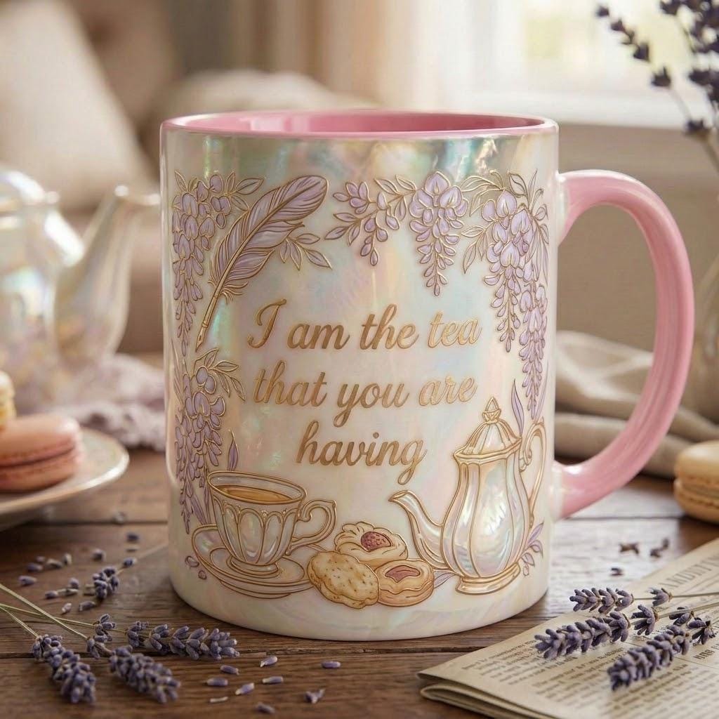 I Am The Tea You Will Be Having Mug, Faux 3D Effect Mug, Bookish Tea Romance Reader Gift